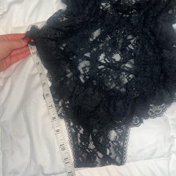 Vintage 1960’s Juliana Black Sheer Lace Ruffle High Cut Teddy Bodysuit, small - Picture 9 of 11